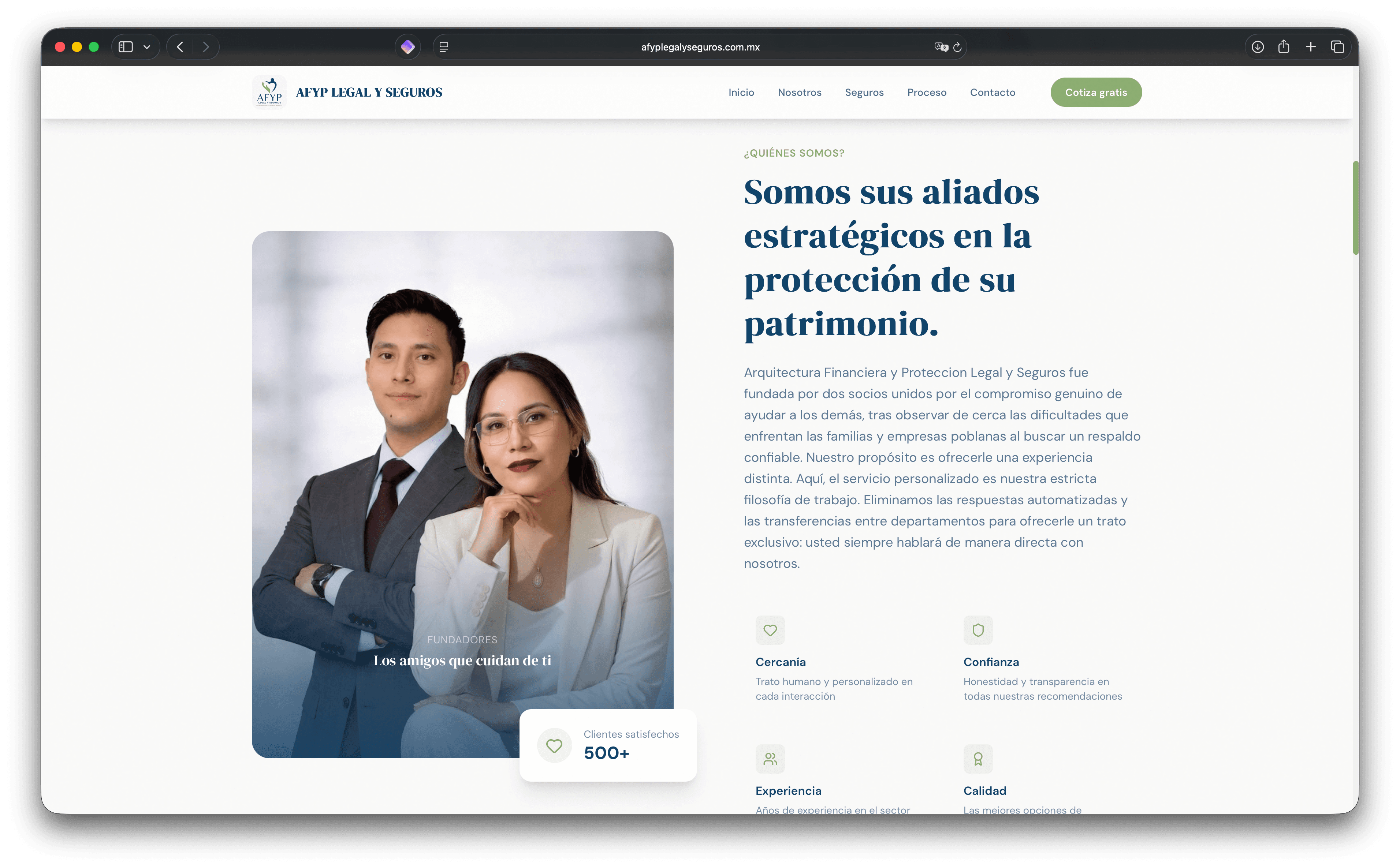 AFYP Legal y Seguros - Vista Principal